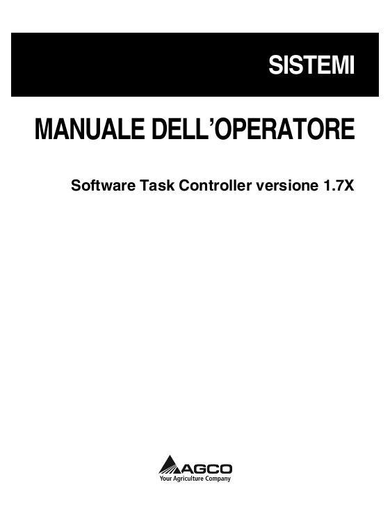 AGCO Task Controller Software (version 1.7x) Operator Manual 72571683A Italian
