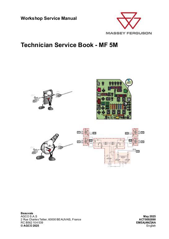 AGCO Technician Service Book - MF 5M Service Manual ACT0092890 English