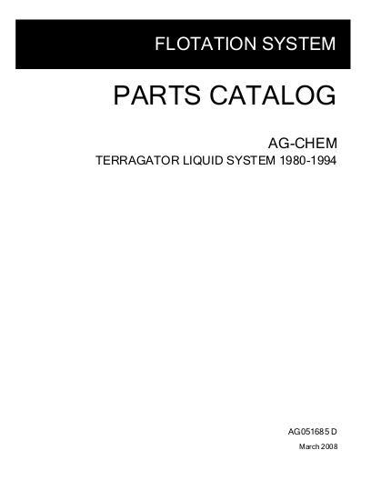 AGCO TerraGator (liquid system, 1980-1994) Parts Book AG051685D English