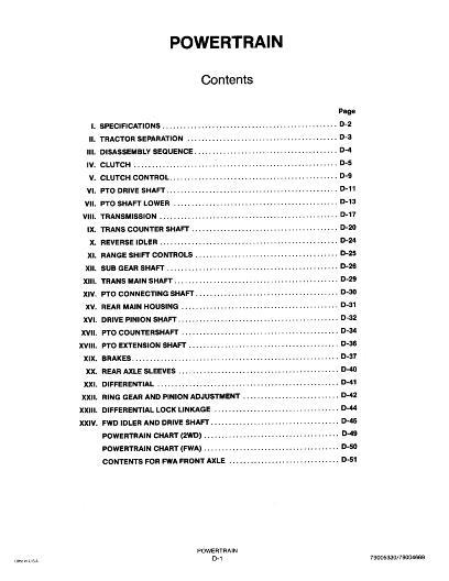 AGCO Tractor Power Train (section D, incl FWA) Service Manual 79004669 English