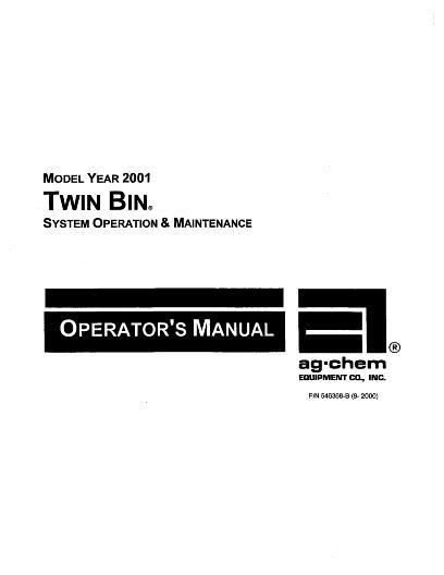 AGCO Twin Bin (system, 2001) Operator Manual AG546368 English
