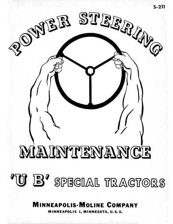AGCO UB Tractor (power steering maintenance section) Service Manual S-211 English