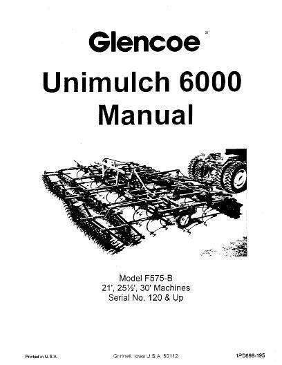AGCO UM6000 (F575-B) Unimulch (eff sn 120, 1995) Operator Manual 1PD698195 English