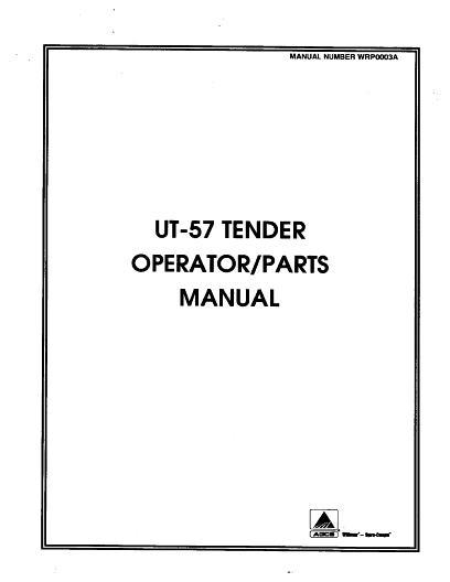 AGCO UT57 Tender (includes parts) Operator Manual WRP0003A English