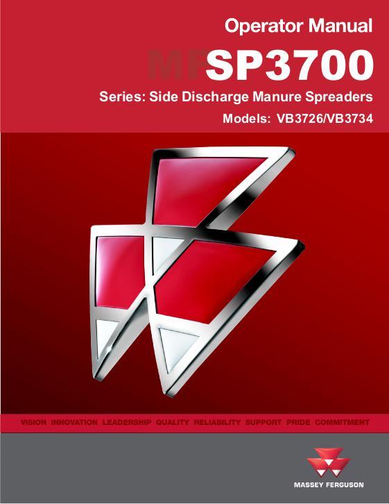 AGCO VB3726 VB3734 Manure Spreader Operator Manual 700006071A English