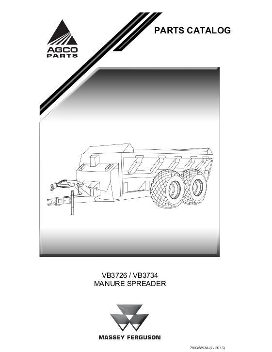 AGCO VB3726 VB3734 Manure Spreader Parts Book 79035893A English