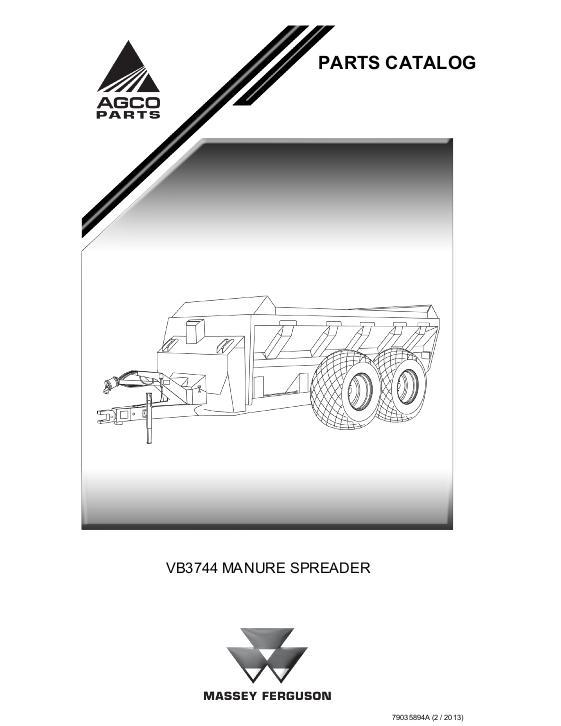 AGCO VB3744 Manure Spreader Parts Book 79035894A English