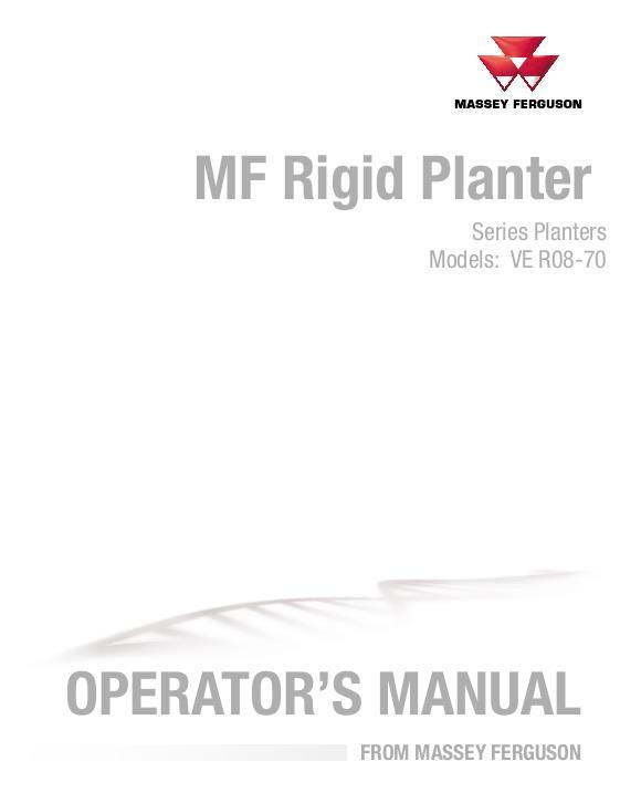 AGCO VE R08-70 Planter Operator Manual ACX3511990 English