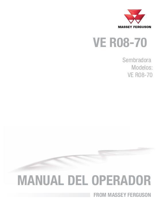 AGCO VE R08-70 Planter Operator Manual ACX3512050 Spanish