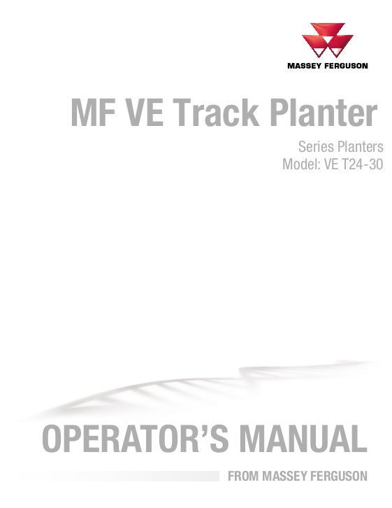 AGCO VE T24-30 Planter Operator Manual ACX3481140 English