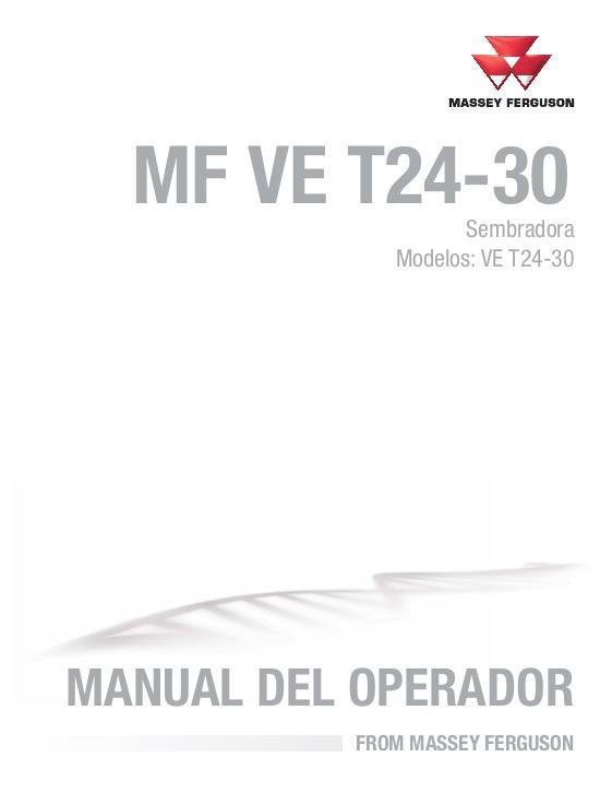 AGCO VE T24-30 Planter Operator Manual ACX3481150 Spanish
