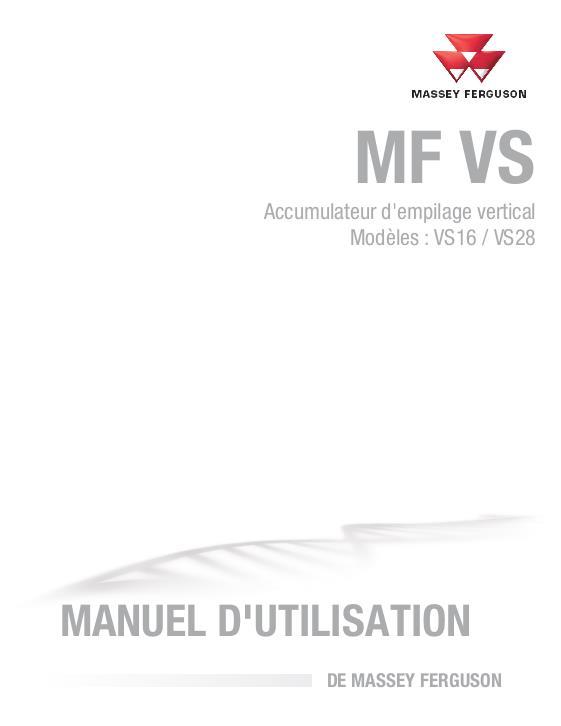 AGCO VS16 VS28 Vertical Stacking Bale Accumulator Operator Manual 79037797A French