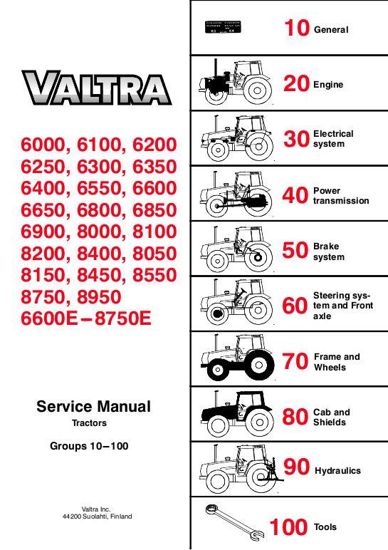 AGCO Valtra Tractor (Refer to detail for models) Service Manual V39210212 English
