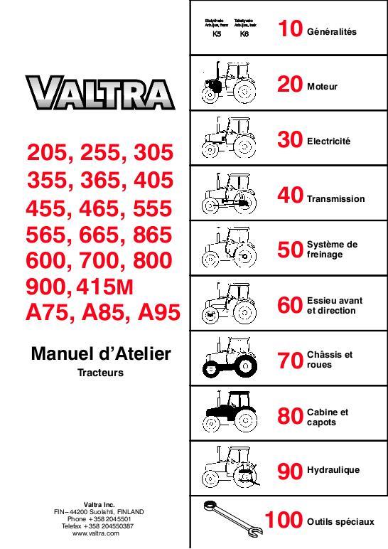 AGCO Valtra Tractor (packet) (Finland built, see details for models) Service Manual V39200312 French