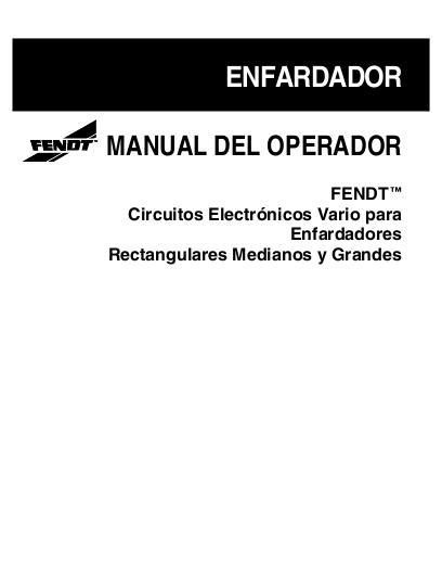 AGCO Vario Electronics for Mid-Size & Large Rectangular Balers Operator Manual 700731011A Spanish