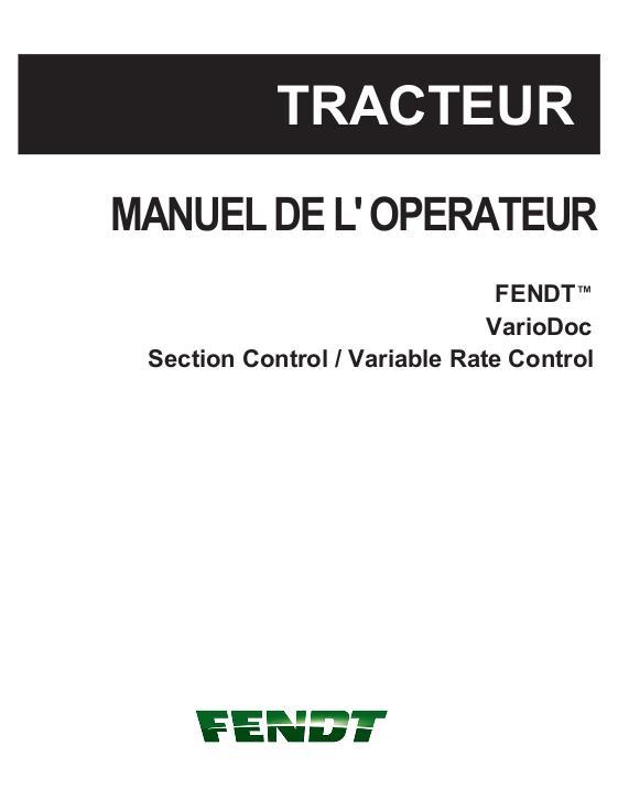 AGCO VarioDoc Vario Doc Task Control (France, com 3b, S4) Operator Manual 72627234 French