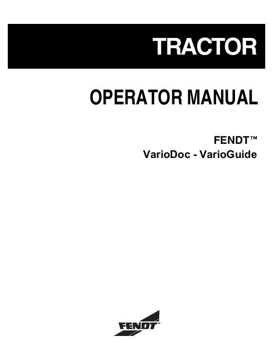 AGCO VarioDoc - VarioGuide Operator Manual 72495287 English