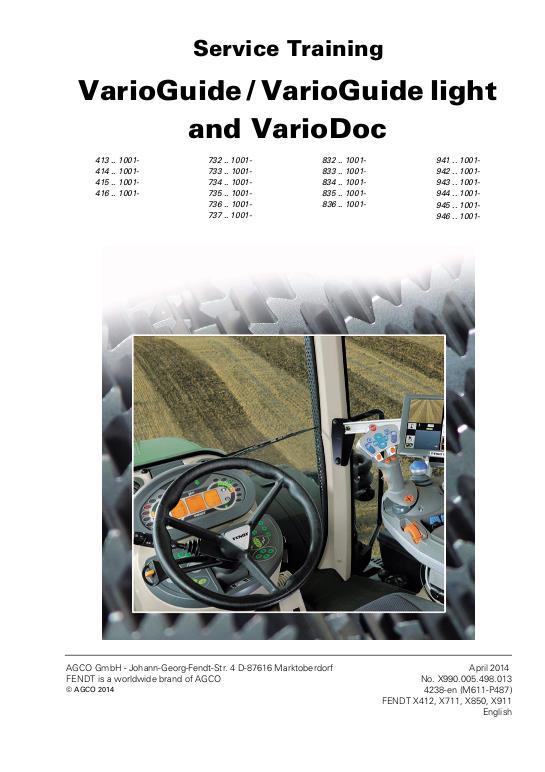 AGCO VarioGuide VarioDoc (400 700 800 900 series com 3B S4 Tier 4i 4f) Service Manual 72619198 English