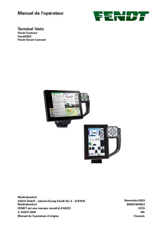 AGCO Varioterminal Vario Terminal (NT02 NT03) Operator Manual 72663869 French