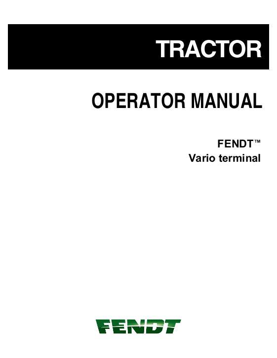 AGCO Varioterminal Vario Terminal (for S3b, S4, tier 4i, tier 4f) Operator Manual 72630570 English