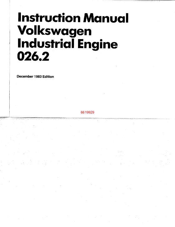 AGCO Volkswagen Industrial Engine (026.2, gas TCI-H, water cooled) Operator Manual 6619929 English