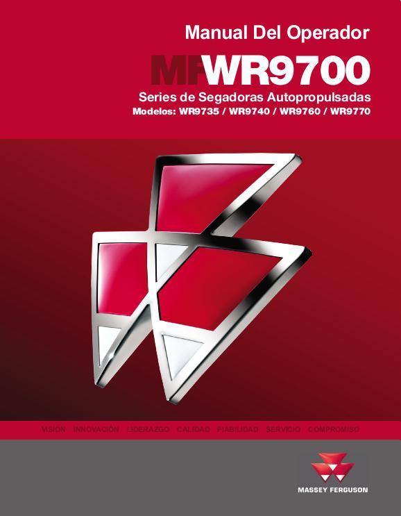 AGCO WR9735 WR9740 WR9760 WR9770 Windrower Tractor Operator Manual 700738552C Spanish