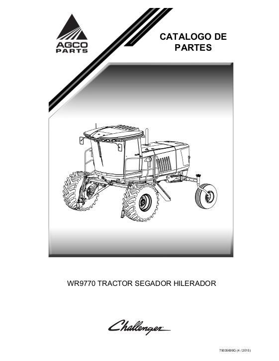 AGCO WR9770 Windrower Tractor Parts Book 79035699G Spanish