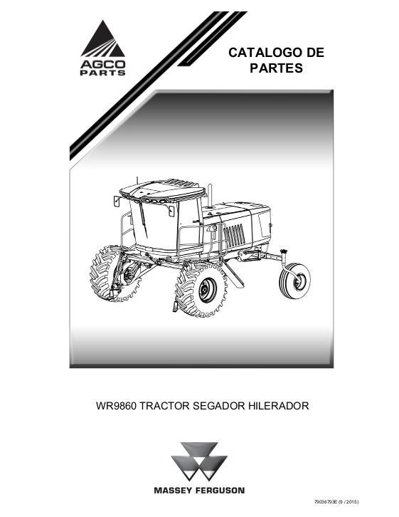 AGCO WR9860 Windrower Tractor Parts Book 79036793E Spanish