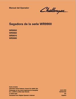AGCO WR9950 WR9960 WR9970 WR9980 Windrower Operator Manual 700749143D Spanish