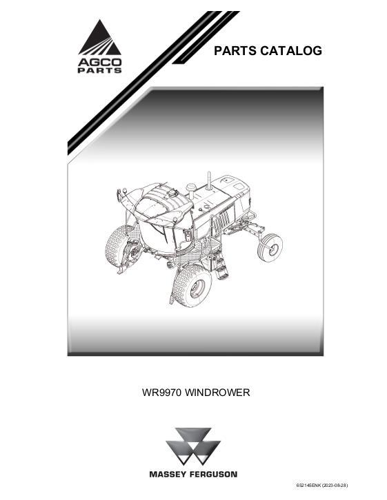 AGCO WR9970 Windrower Tractor Parts Book 652145ENK English