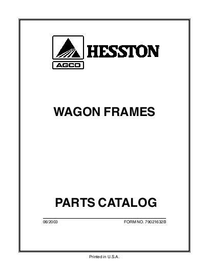 AGCO Wagon Frame Parts Book 79021632B English