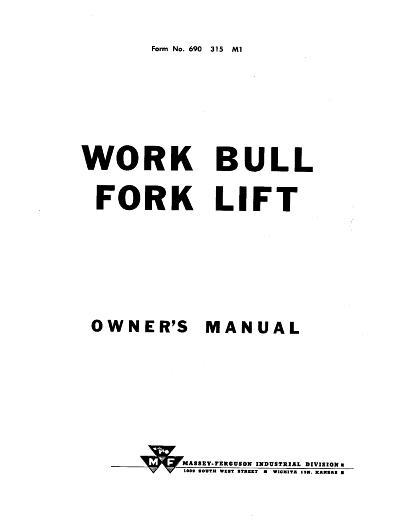 AGCO Work Bull Forklift Operator Manual 690315M1 English