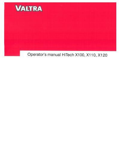 AGCO X100 X105 X110 X115 X120 X95 Tractor (hitech) Operator Manual V39806216 English
