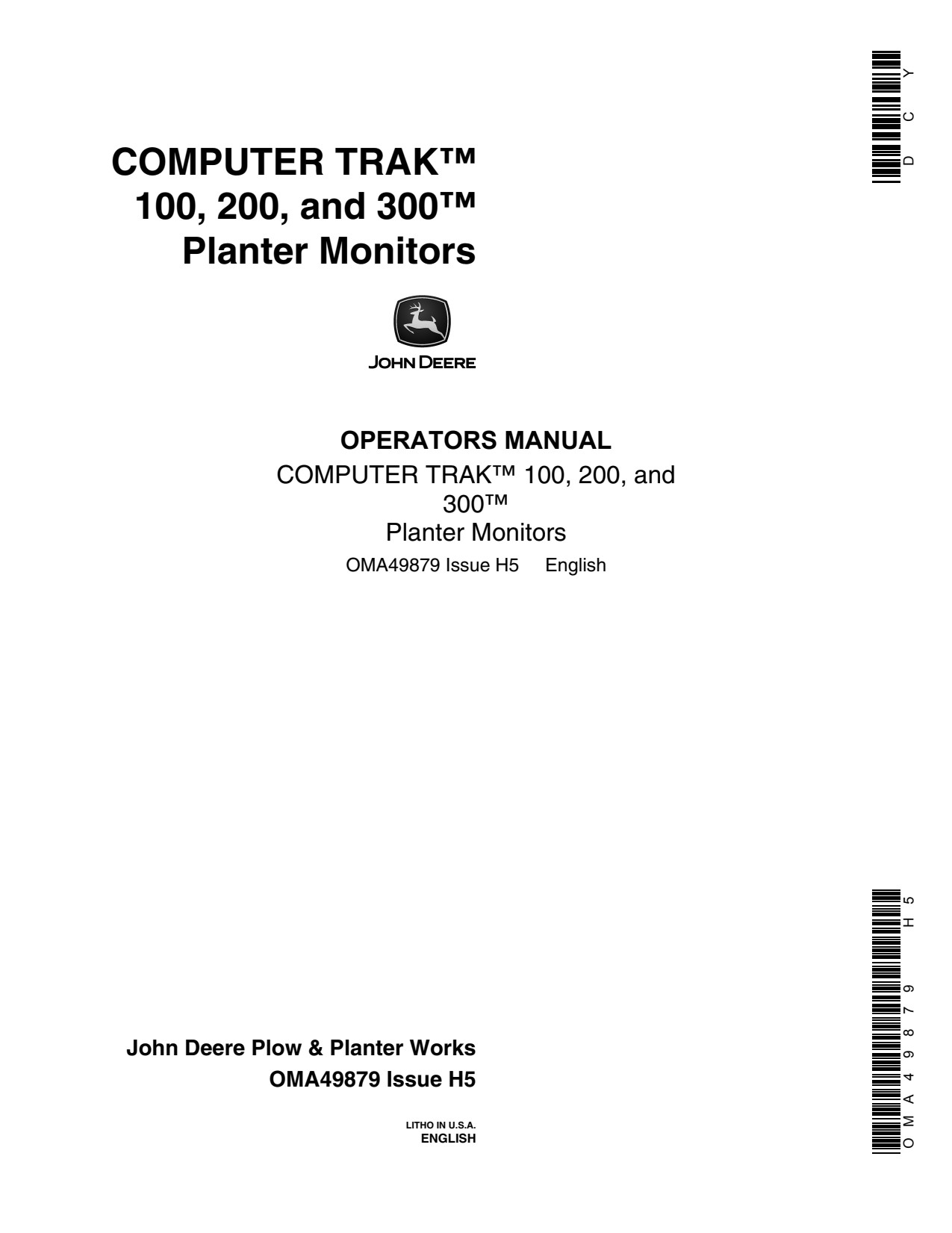 John Deere 100 to 300 Planter Operator Manual OMA49879 1 John Deere 100 to 300 Planter Operator Manual OMA49879