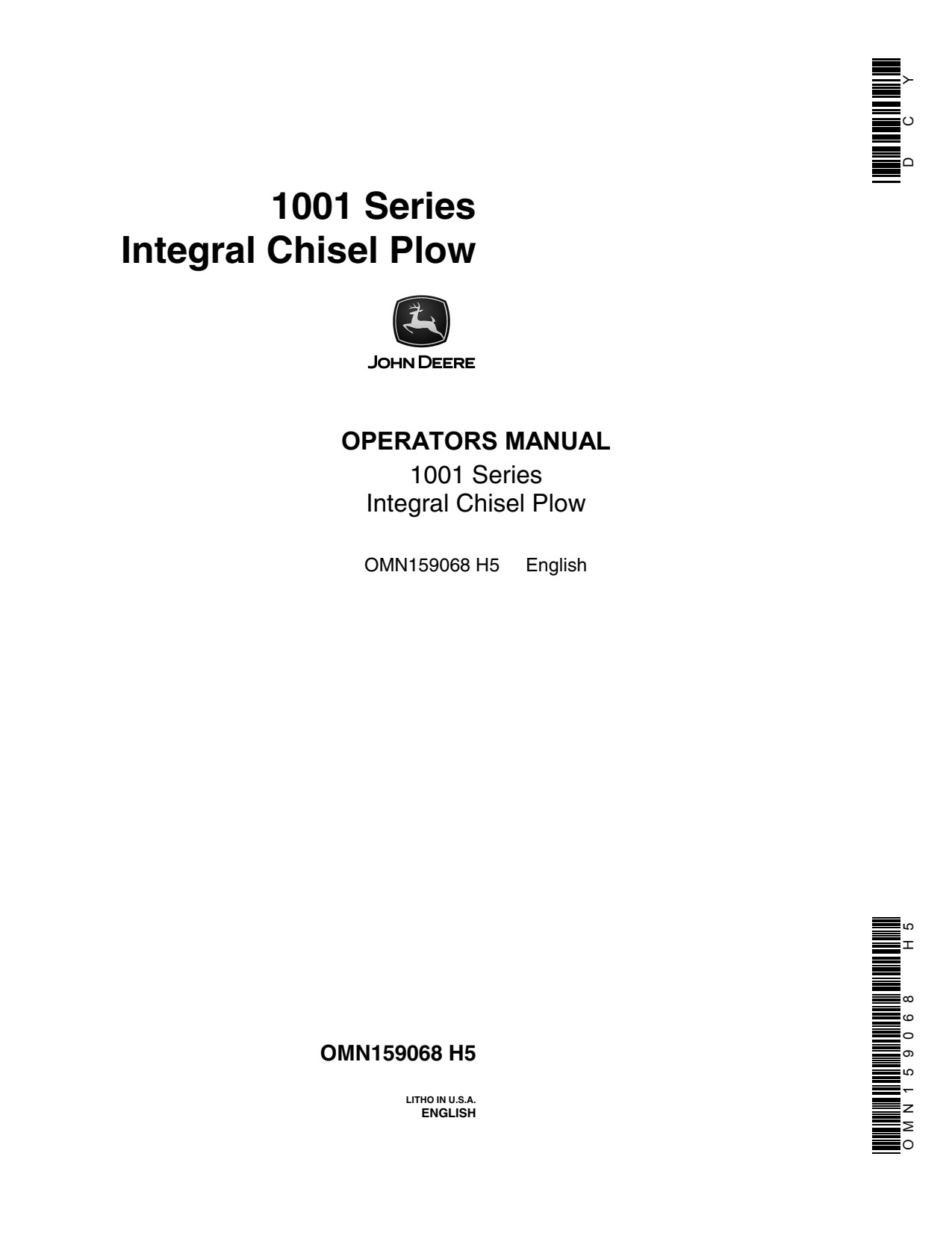 John Deere 100i 1001 Integral Chisel Plow Operator Manual OMN159068 1 John Deere 100i 1001 Integral Chisel Plow Operator Manual OMN159068