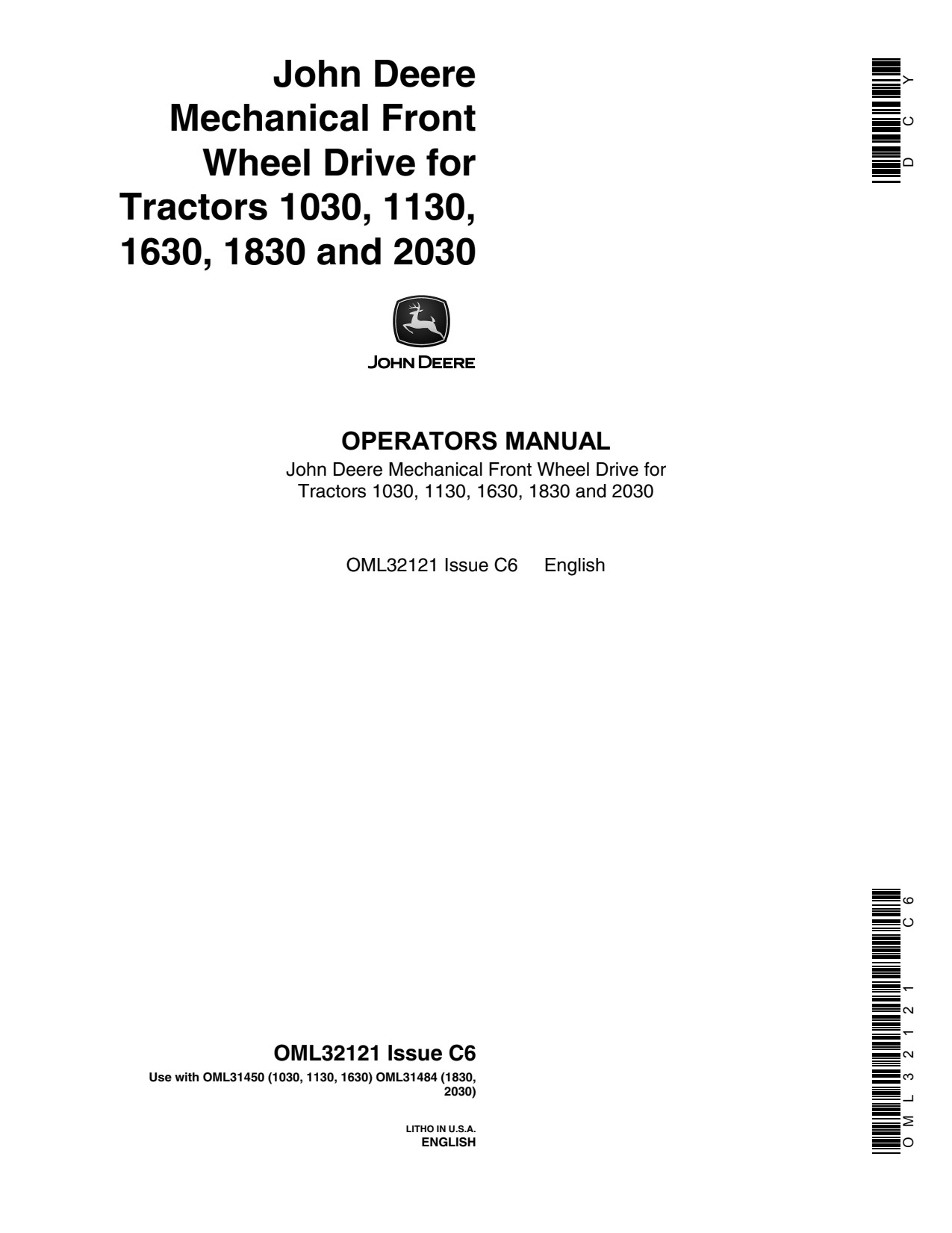John Deere 1030 1130 1630 to 2030 Tractor Operator Manual OML32121 1 John Deere 1030 1130 1630 to 2030 Tractor Operator Manual OML32121
