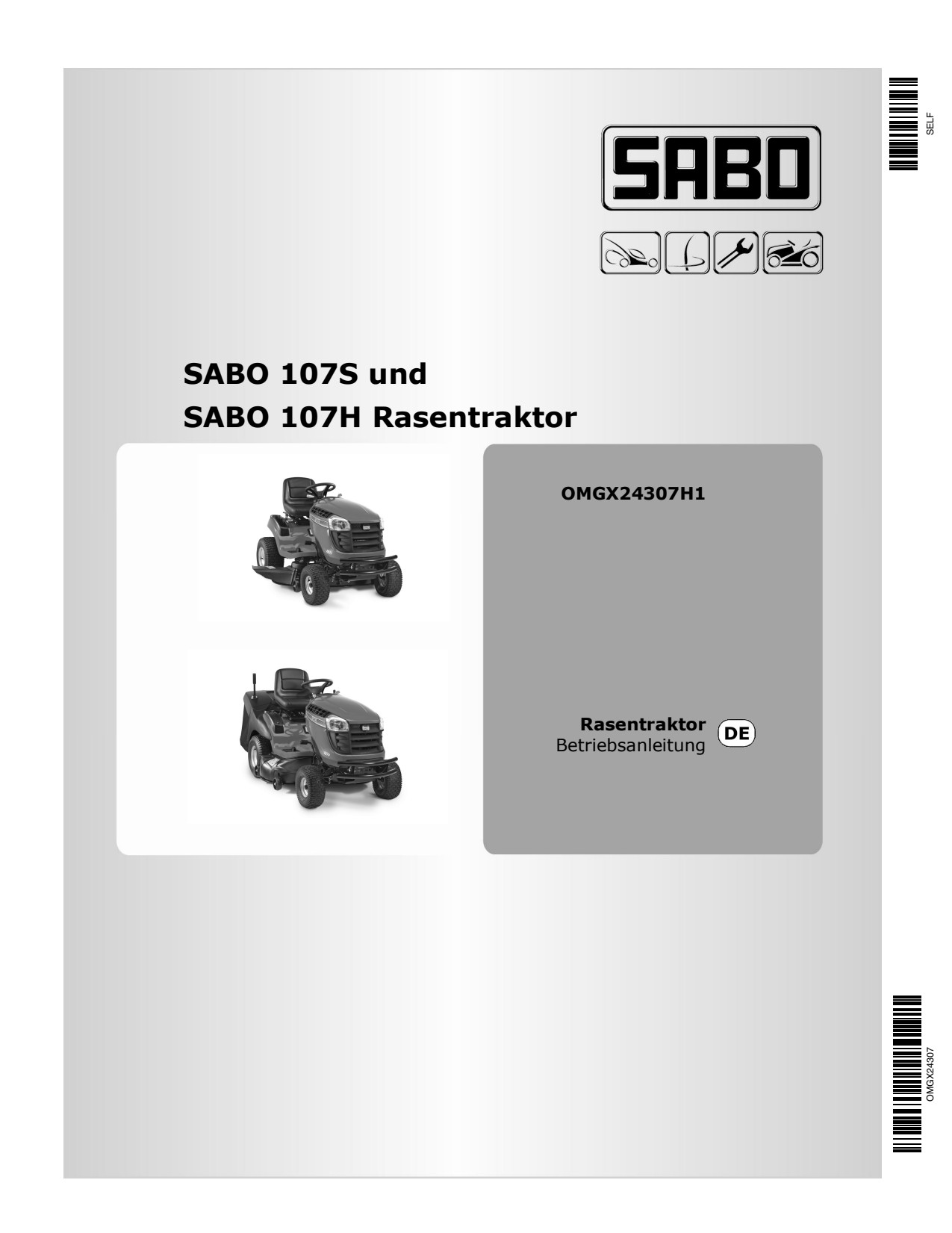John Deere 107H Sabo 107S Lawn Tractor Operator Manual OMGX24307 DE 1 John Deere 107H Sabo 107S Lawn Tractor Operator Manual OMGX24307 DE