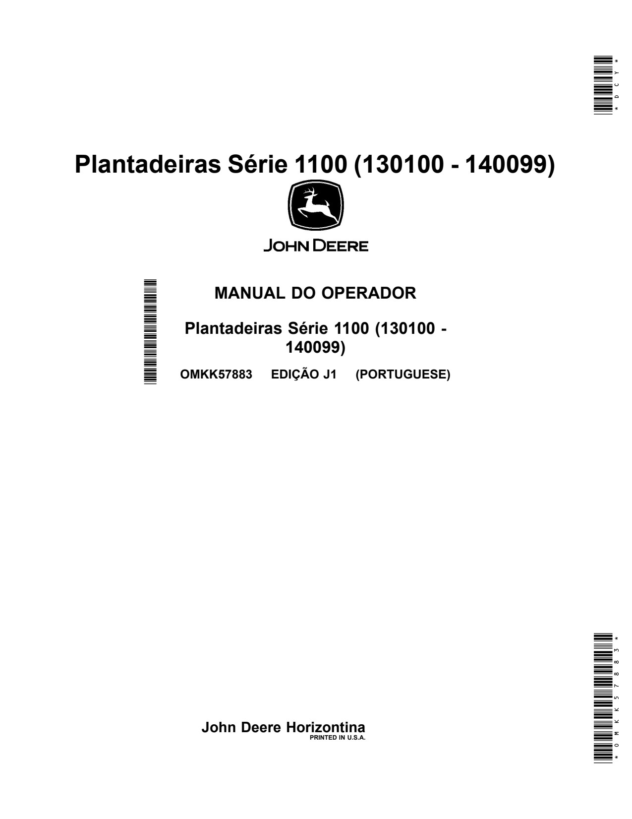 John Deere 1107 1113 1111 1109 1100 Planter Operator Manual OMKK57883 PT 1 John Deere 1107 1113 1111 1109 1100 Planter Operator Manual OMKK57883 PT