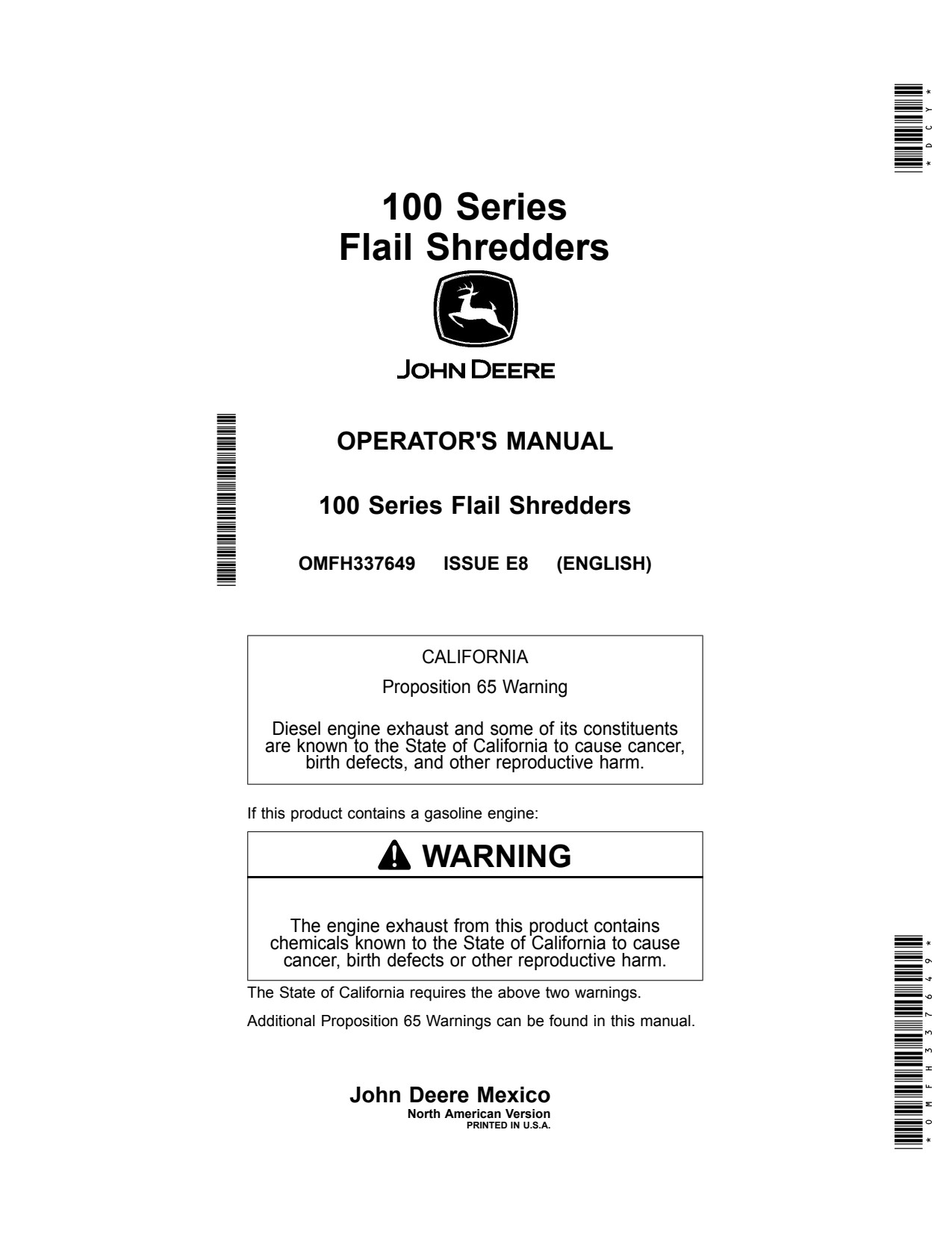 John Deere 115 118 120 100 Chipper Shredder Operator Manual OMFH337649 1 John Deere 115 118 120 100 Chipper Shredder Operator Manual OMFH337649