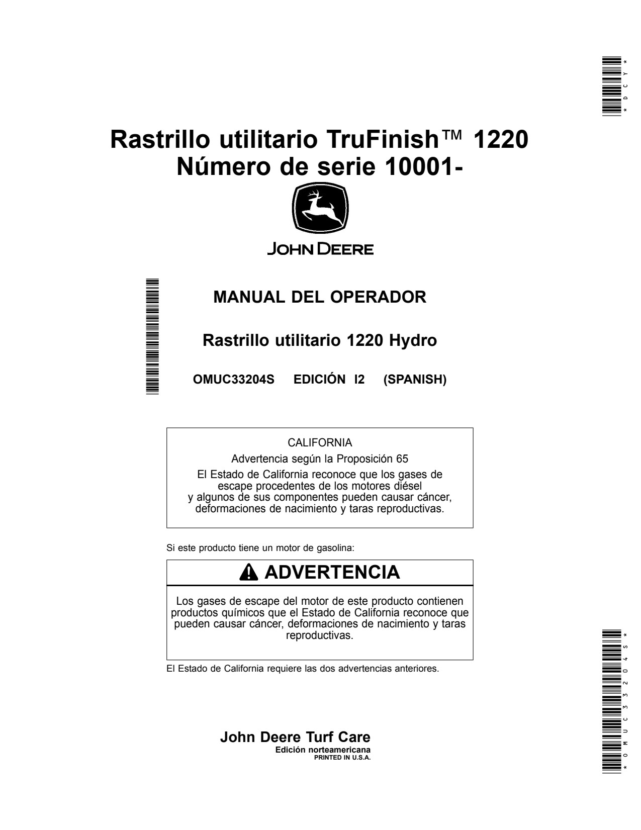 John Deere 1220 Utility Rake Operator Manual OMUC33204S ES 1 John Deere 1220 Utility Rake Operator Manual OMUC33204S ES