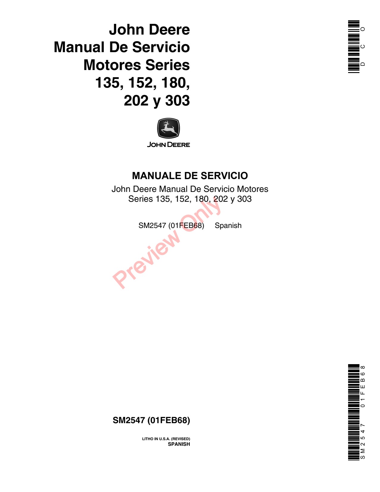 John Deere 135 152 180 202 303 Series Power Units Additional Information on Gas Diesel LP Engines Electrical Service Manual SM2547 ES 1 John Deere 135 152 180 202 303 Series Power Units Additional Information on Gas Diesel LP Engines Electrical Service Manual SM2547 ES