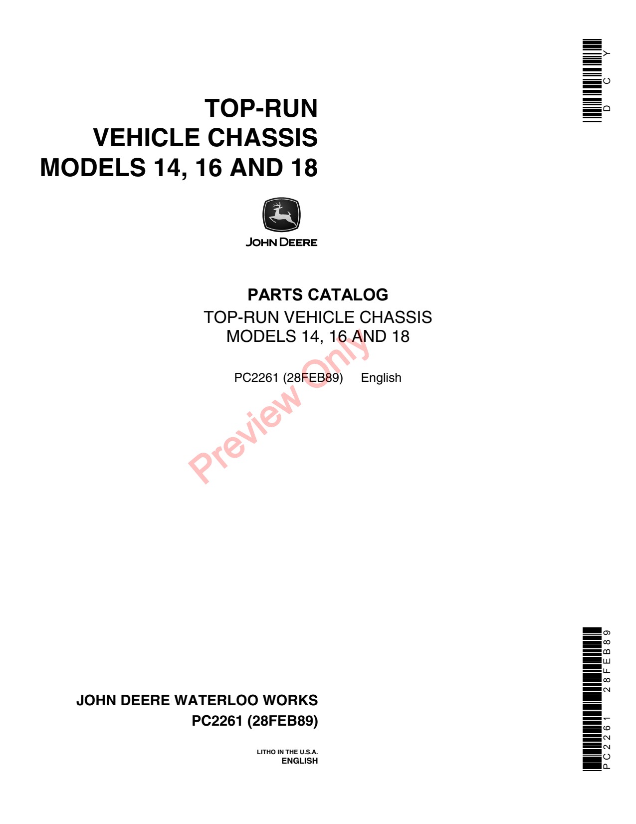 John Deere 14 to 18 Trailer Parts Catalog PC2261 1 John Deere 14 to 18 Trailer Parts Catalog PC2261