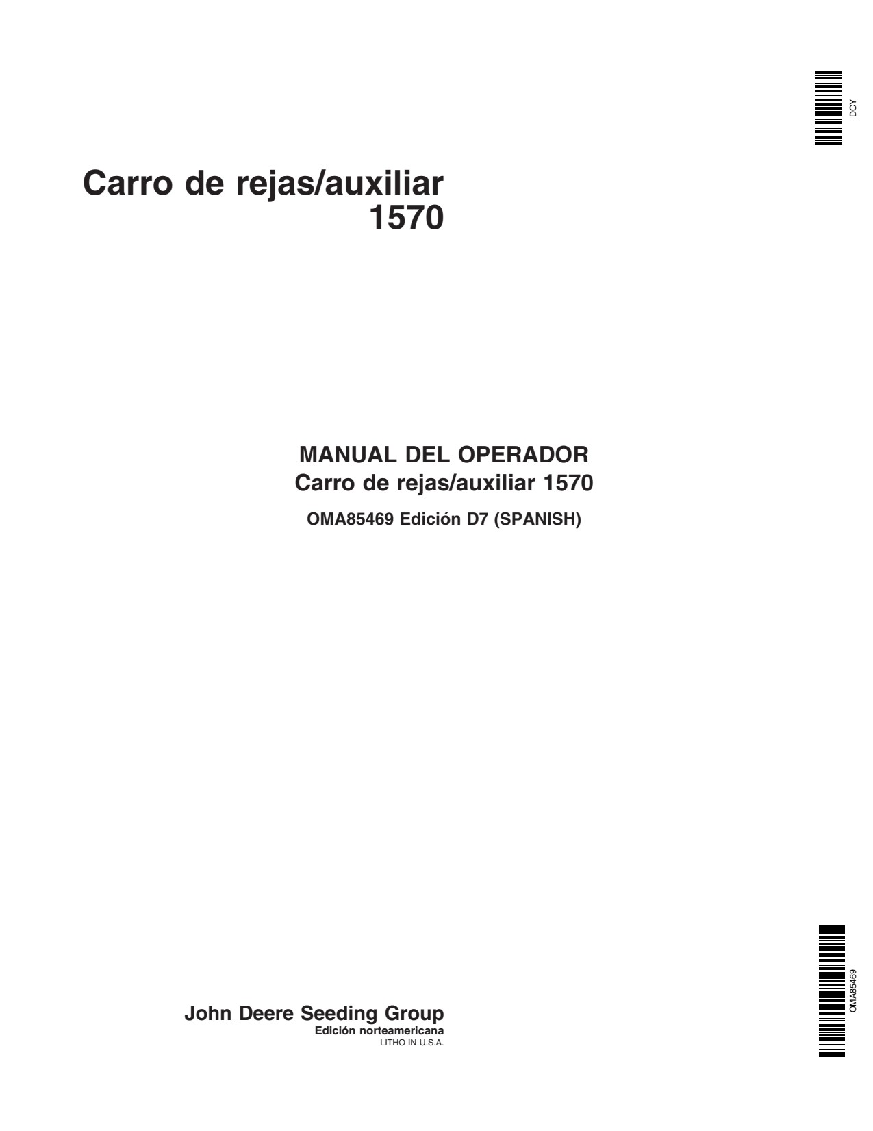 John Deere 1570 Caddie Cart Operator Manual OMA85469 ES 1 John Deere 1570 Caddie Cart Operator Manual OMA85469 ES