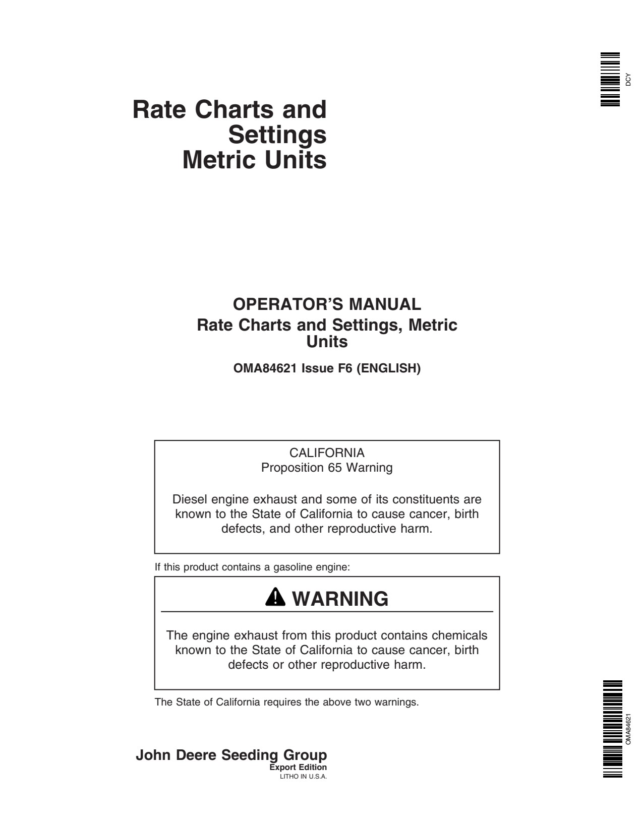 John Deere 1720 1750 1700 1730 1790 1780 1770 1770NT Planter Operator Manual OMA84621 1 John Deere 1720 1750 1700 1730 1790 1780 1770 1770NT Planter Operator Manual OMA84621