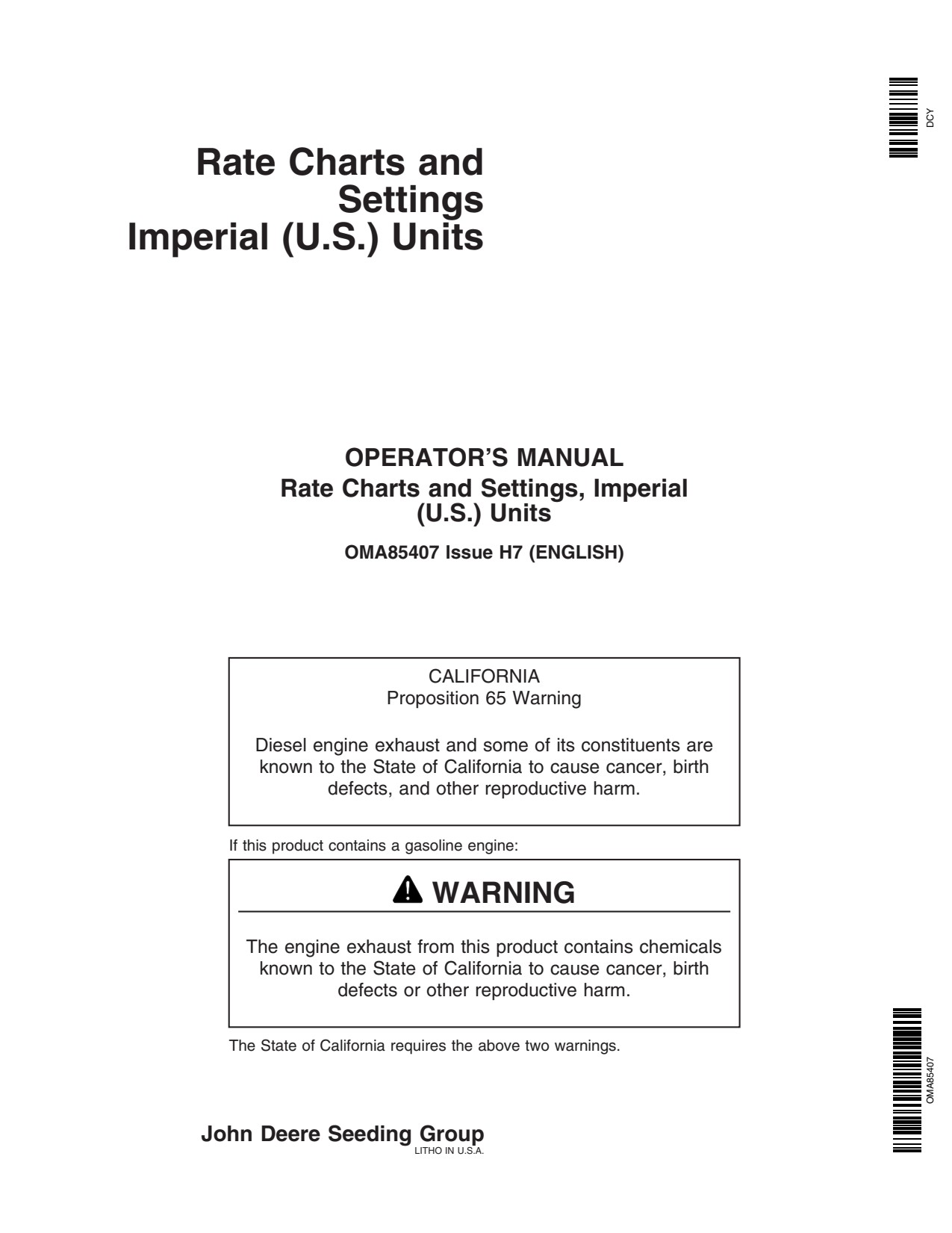 John Deere 1750 1700 1720 1730 1790 1780 1770 7300 1770NT 1710 DBP44 1760 Planter Operator Manual OMA85407 1 John Deere 1750 1700 1720 1730 1790 1780 1770 7300 1770NT 1710 DBP44 1760 Planter Operator Manual OMA85407