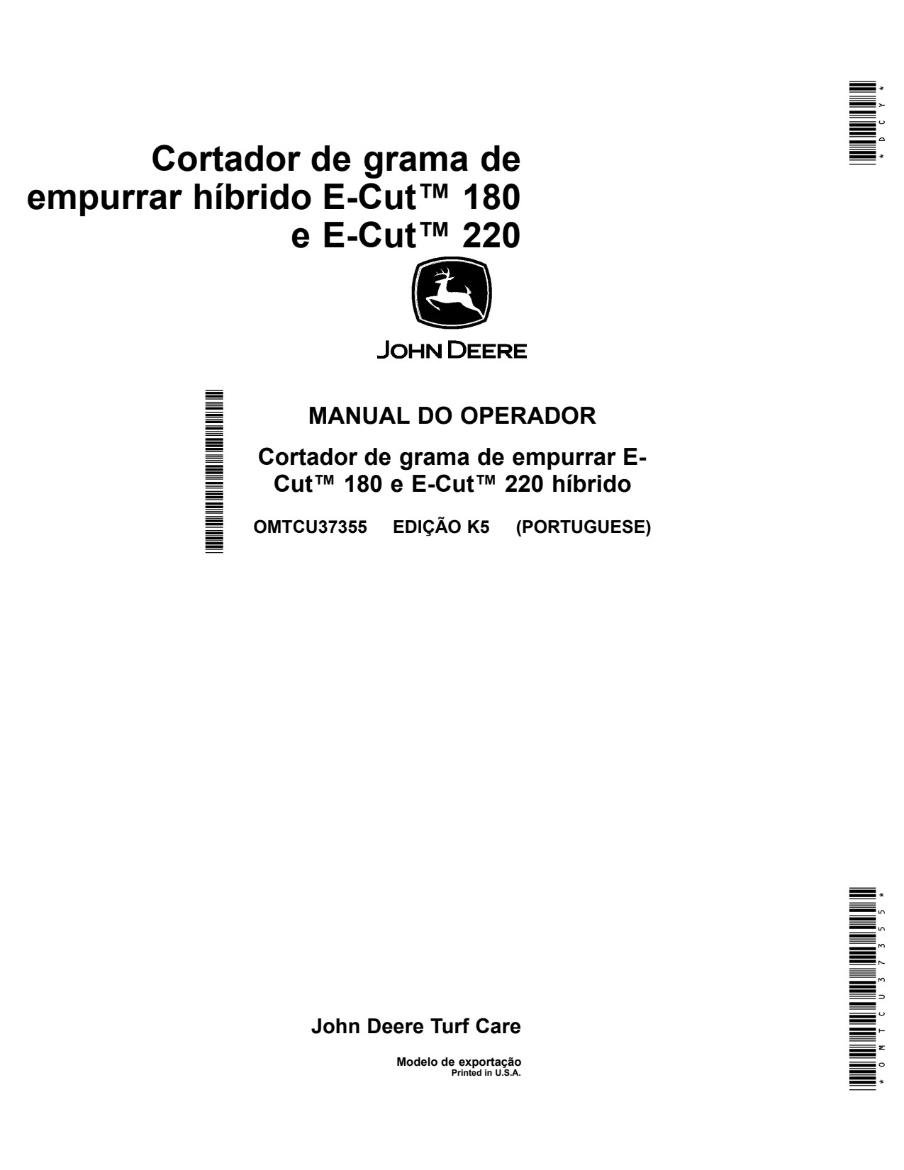 John Deere 180 220 Walk Greens Mower Operator Manual OMTCU37355 PT 1 John Deere 180 220 Walk Greens Mower Operator Manual OMTCU37355 PT