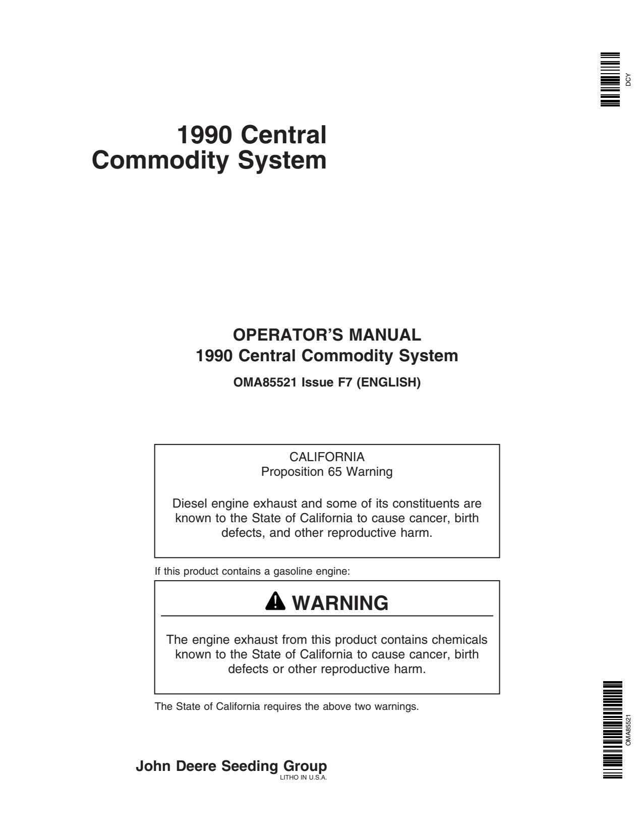 John Deere 1990 Air Seeder Operator Manual OMA85521 1 John Deere 1990 Air Seeder Operator Manual OMA85521
