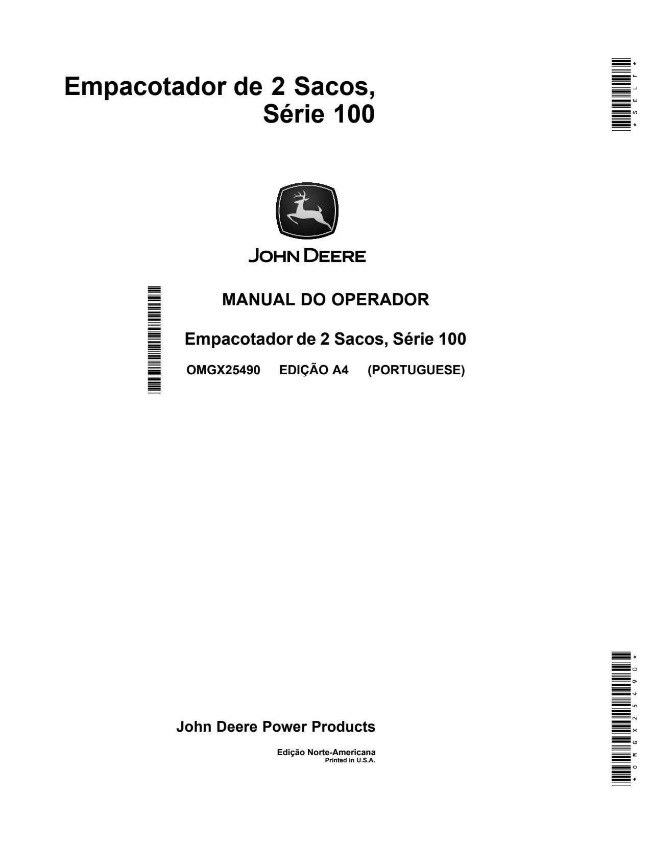John Deere 2-Bag D100 to D170 D105 100 Bag Bagger Operator Manual OMGX25490 PT 1 John Deere 2-Bag D100 to D170 D105 100 Bag Bagger Operator Manual OMGX25490 PT
