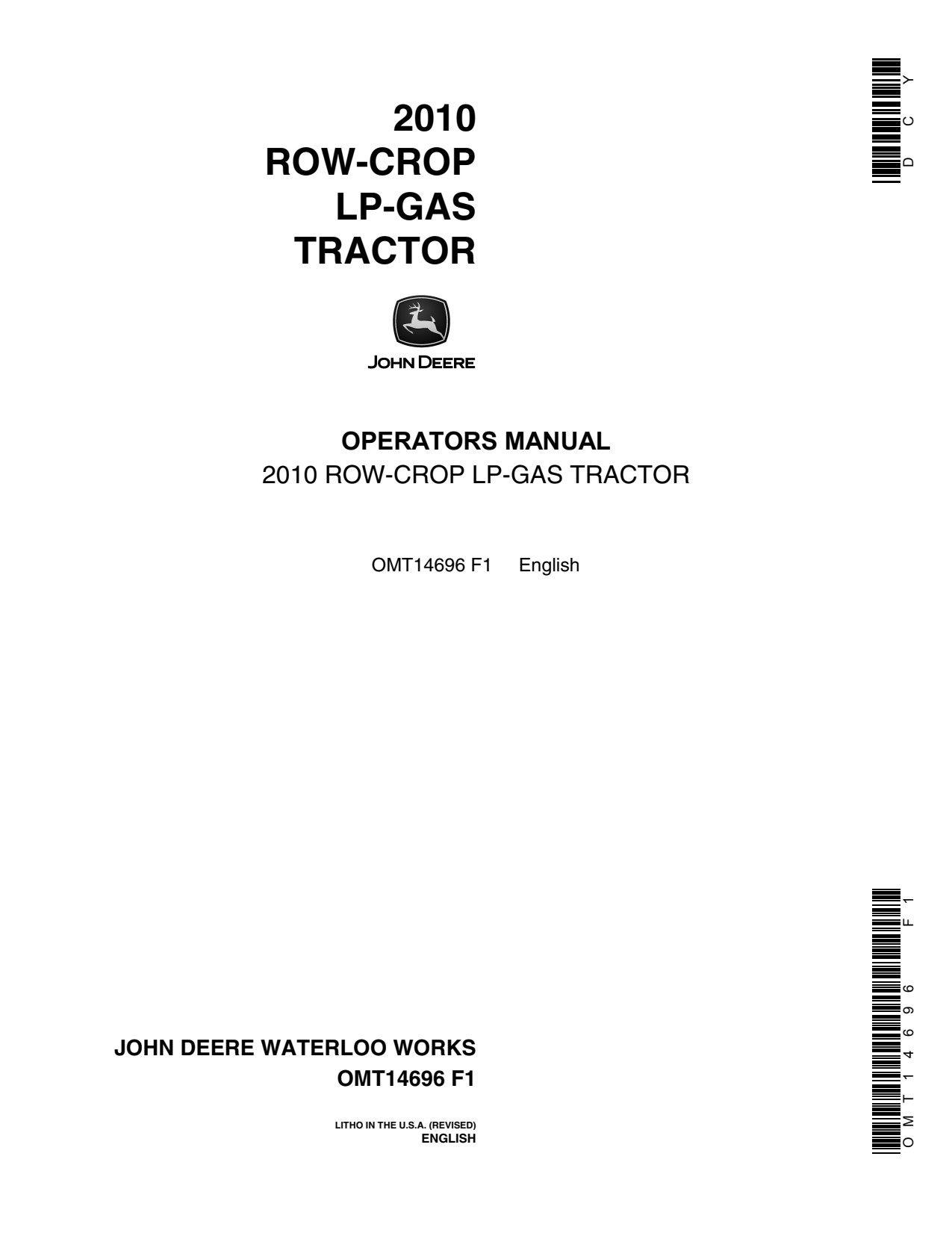John Deere 2010 Row-crop Lp-gas Tractor Operator Manual OMT14696 1 John Deere 2010 Row-crop Lp-gas Tractor Operator Manual OMT14696