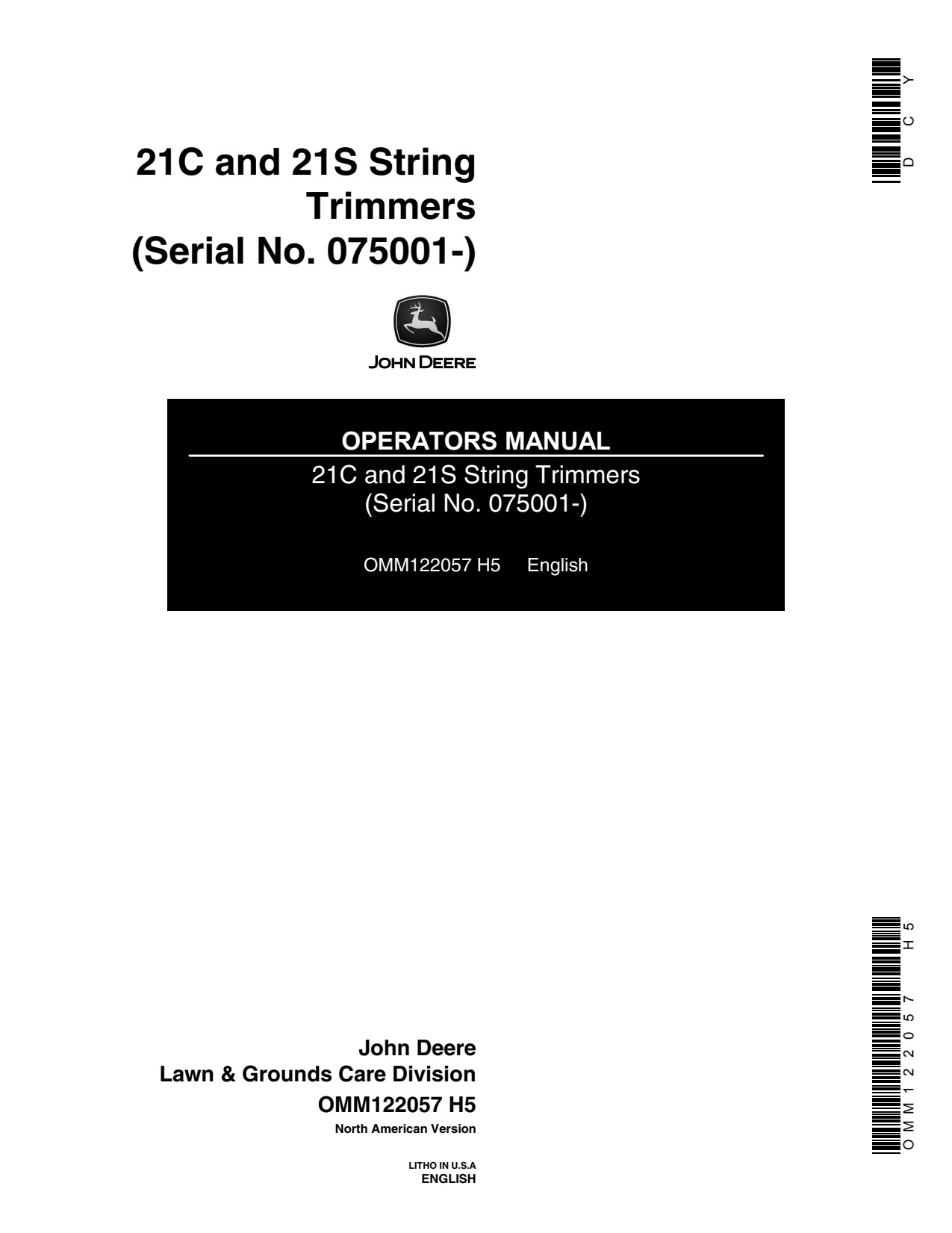 John Deere 21C 21S Cutter Trimmer Operator Manual OMM122057 1 John Deere 21C 21S Cutter Trimmer Operator Manual OMM122057